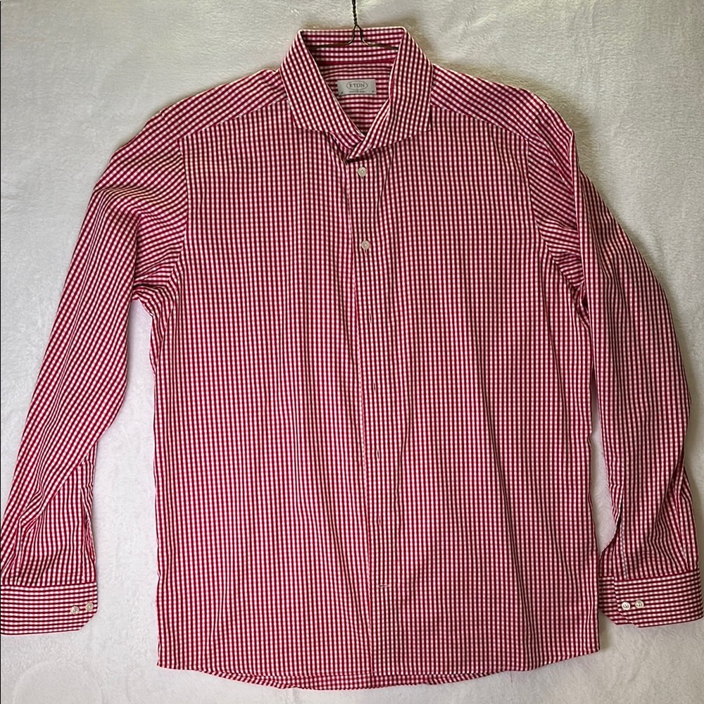 Eton Red Button Down Shirt